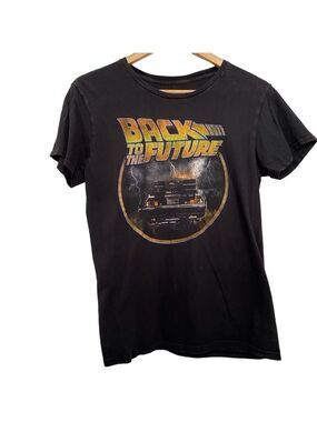 BACK to the future t-shirt movie tee black unisex men Small ladies medium